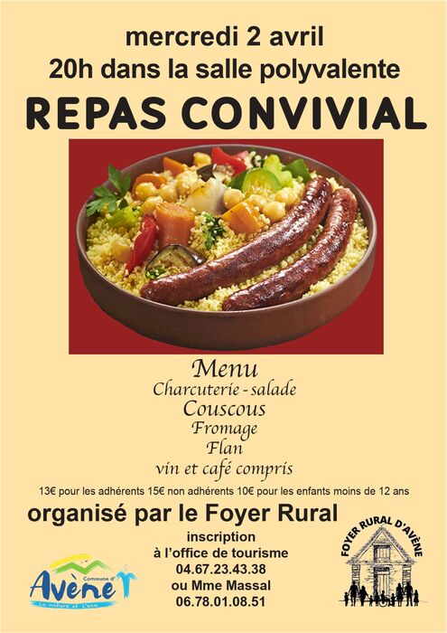 SOIRÉE CONVIVIALE DU FOYER RURAL D'AVENE