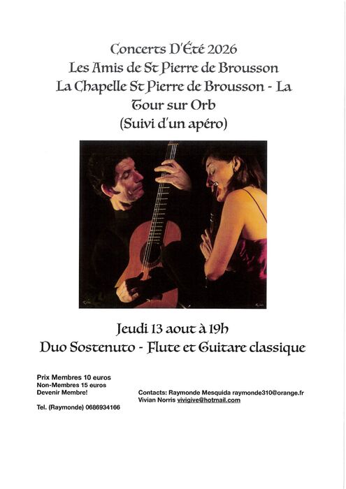 CONCERT DUO SOSTENUTO-FLÛTE ET GUITARE CLASSIQUE