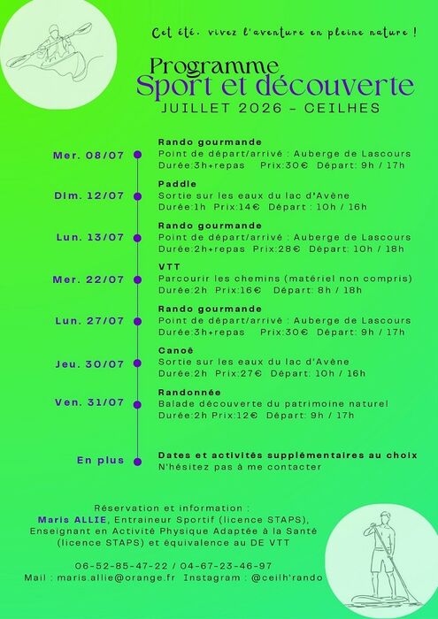 SORTIE PADDLE 2H SUR LES EAUX DU LAC D'AVENE