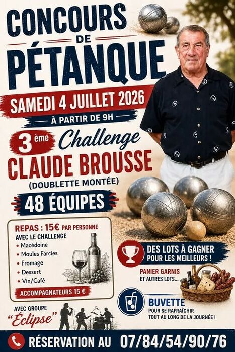 CONCOURS DE PÉTANQUE 3ÈME CHALLENGE BROUSSE