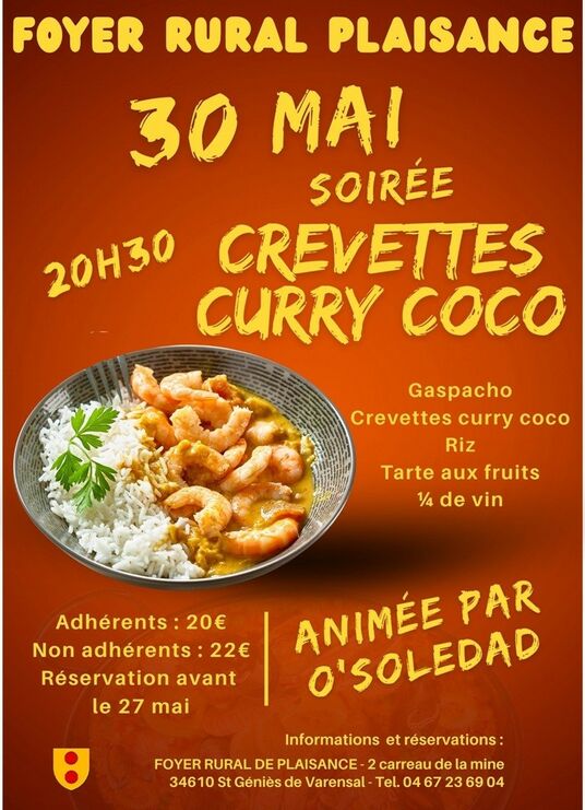 SOIRÉE REPAS ANIMÉE PAR O'SOLEDAD