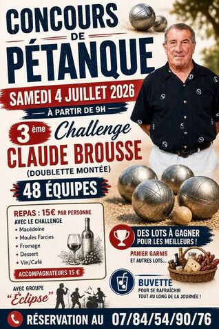 CONCOURS DE PÉTANQUE 3ÈME CHALLENGE BROUSSE
