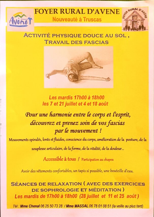 ACTIVITÉ DOUCE AU SOL, TRAVAIL DES FASCIAS