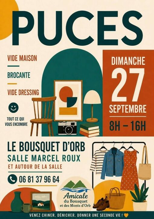 PUCES, BROCANTE, VIDE DRESSING, VIDE MAISON