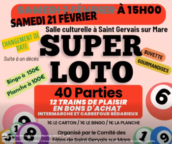 SAINT-GERVAIS-SUR-MARE - LOTO DU COMITÉ DES FÊTES