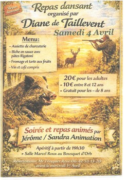 LE BOUSQUET-D'ORB - REPAS DANSANT DIANE DE TAILLEVENT