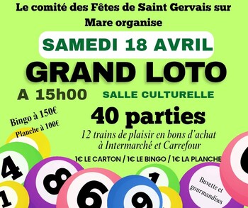 SAINT-GERVAIS-SUR-MARE - GRAND LOTO DU COMITE DES FÊTES
