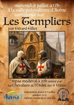 AVENE - CONFÉRENCE "LES TEMPLIERS" SUIVI DU REPAS MÉDIÉVAL