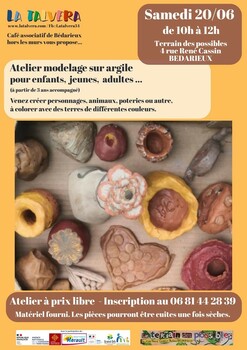 BEDARIEUX - ATELIER MODELAGE SUR ARGILE