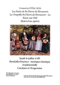 LA TOUR-SUR-ORB - CONCERT MUSIQUE TRADITIONNELLE CATALANE ET ARAGONAISE