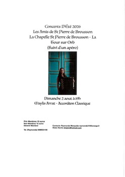 LA TOUR-SUR-ORB - CONCERT ACCORDÉON CLASSIQUE AVEC MAYLIS ARRAT