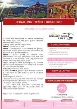 LAMALOU-LES-BAINS - EXCURSION EN BUS AU TEMPLE BOUDDHISTE
