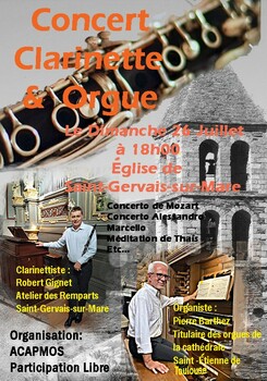 SAINT-GERVAIS-SUR-MARE - CONCERT ORGUE ET CLARINETTE