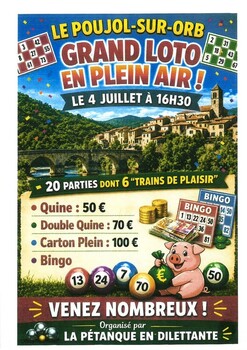 LE POUJOL-SUR-ORB - LOTO EN PLEIN AIR