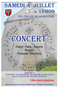 TAUSSAC-LA-BILLIERE - CHOEUR PIANO SOPRANO BARYTON TROMPETTE HARMONICA