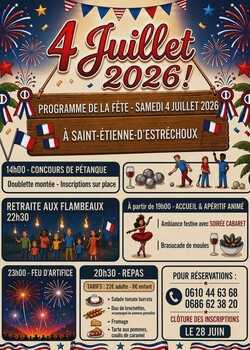 SAINT-ETIENNE-ESTRECHOUX - APÉRITIF, BRASUCADE, REPAS ET "SOIRÉE CABARET"
