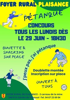 SAINT-GENIES-DE-VARENSAL - CONCOURS DE PÉTANQUE