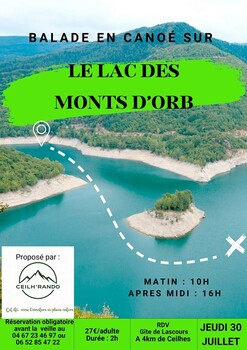 CEILHES-ET-ROCOZELS - SORTIE CANOÉ 3H SUR LES EAUX DU LAC D'AVENE