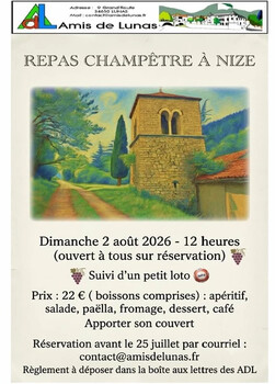 LUNAS-LES-CHATEAUX - REPAS CHAMPETRE ET LOTO