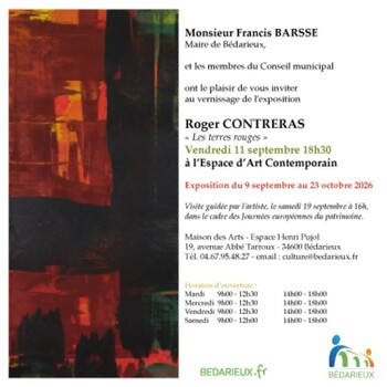 BEDARIEUX - VERNISSAGE DE L'EXPOSITION " LES TERRES ROUGES "