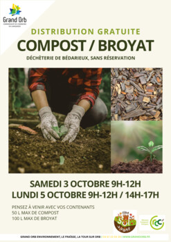 BEDARIEUX - DISTRIBUTION DE COMPOST - BROYAT