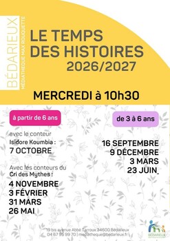 BEDARIEUX - LE TEMPS DES HISTOIRES AVEC LE CONTEUR KOUMBIA ISIDORE