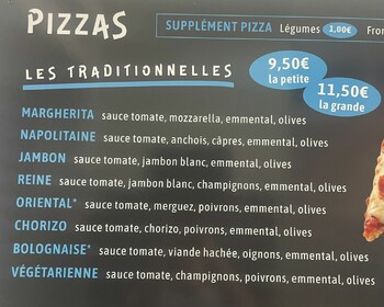 Carte Pizza ©Lucky Pizz