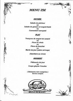 Menu 25e ©La Table du Gatinié