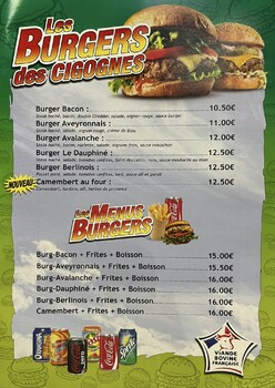 Burger et Menu Les Cigognes du Bitoulet ©Les Cigognes du Bitoulet