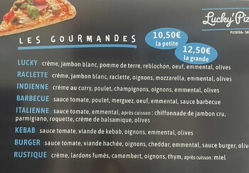 Carte Pizza 3 ©Lucky Pizz